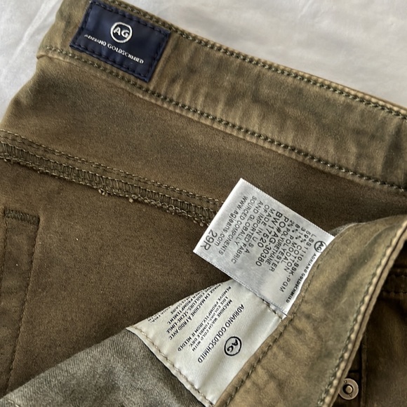 AG olive green cigarette leg slit jeans - Picture 2 of 3